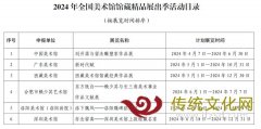 文化和旅游部关于公布《2024年全国美术馆馆藏精品展出季活动目录》的通知